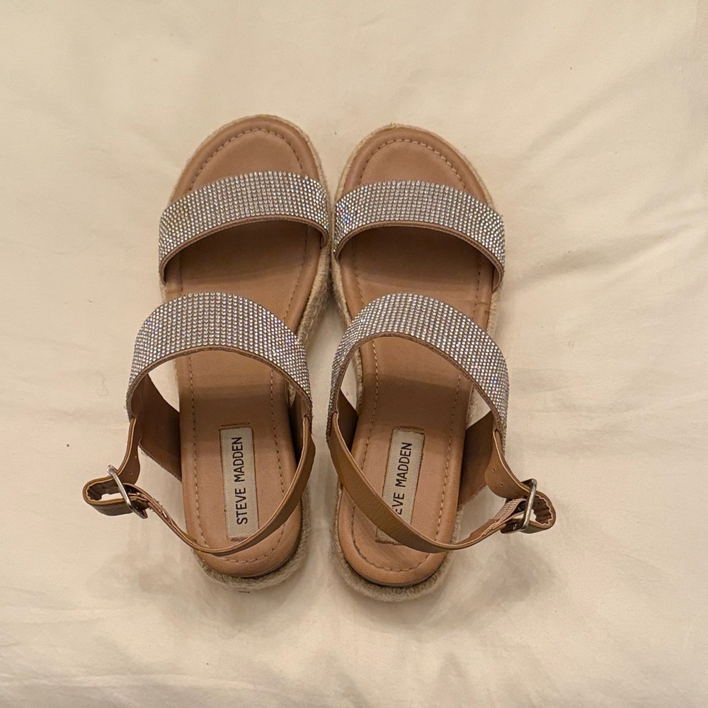 Steve Madden Brown and Silver Sandals